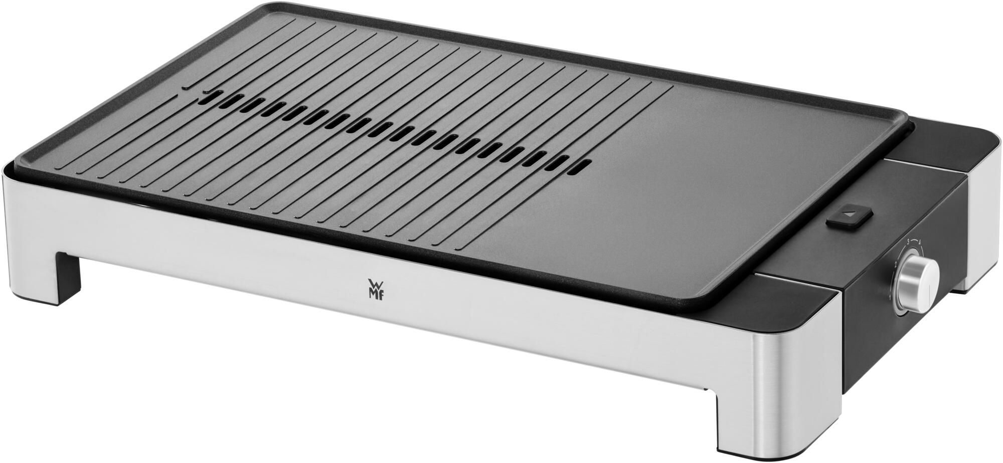 Grilltoestel met platte en geribbelde bakplaat Lono